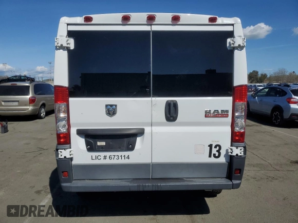 2017 Ram ProMaster Cargo with VIN 3C6TRVAG9HE547676, listed as a Copart auction lot 49311795 with 138,365 mi miles and Clean Title. Bid and sale history available at DreamBid. Image 6.