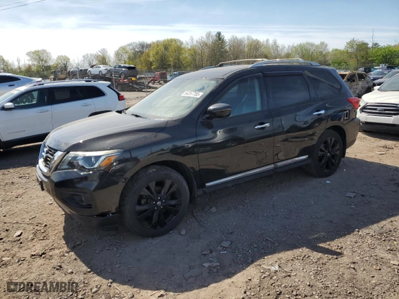 2017 Nissan Pathfinder S with VIN 5N1DR2MM5HC672187, listed as a Copart auction lot 54257755 with 114,928 mi miles and Clean Title. Bid and sale history available at carsss.com. Image 1.