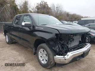 2025 Chevrolet Silverado 1500 LT with VIN 1GCPACED2SZ128814, listed as a IAAI auction lot 41504300 with 6,458 mi miles. Bid and sale history available at carsss.com. Image 1.