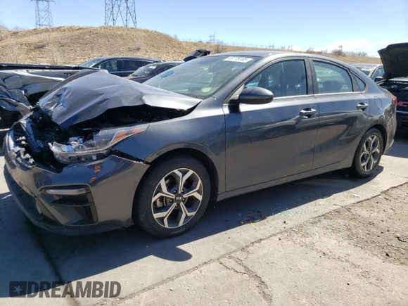 2021 Kia Forte FE with VIN 3KPF24AD0ME361061, listed as a Copart auction lot 49776185 with 57,163 mi miles and Salvage title. Bid and sale history available at DreamBid. Image 1.