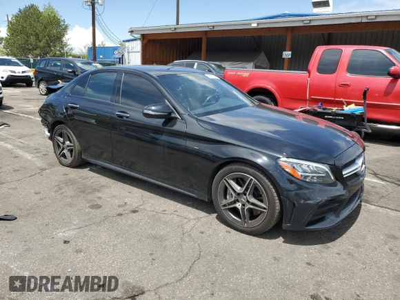2019 Mercedes-Benz C 43 AMG with VIN 55SWF6EB3KU292221, listed as a Copart auction lot 56335835 with 38,369 mi miles and Salvage title. Bid and sale history available at DreamBid. Image 4.