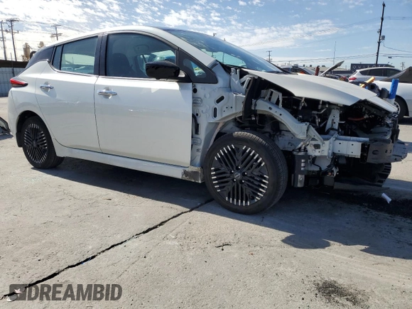 2023 Nissan LEAF SV Plus with VIN 1N4CZ1CVXPC557206, listed as a Copart auction lot 46681545 with 61,179 mi miles and Salvage Title. Bid and sale history available at DreamBid. Image 4.
