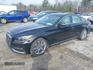 2018 Genesis G80 3.8L with VIN KMHGN4JE0JU246022, listed as a IAAI auction lot 41855219 with 106,277 mi miles. Bid and sale history available at carsss.com. Image 20.