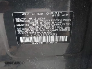 2015 Subaru Forester 2.0XT Premium with VIN JF2SJGDC1FH823888, listed as a IAAI auction lot 41829859 with 90,743 mi miles. Bid and sale history available at carsss.com. Image 9.