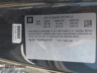 2017 Chevrolet Camaro 2LT z VIN 1G1FD1RSXH0141137, wystawiony jako IAAI lot #41835099 z przebiegiem 102 209 mil mil oraz . Historia ofert i sprzedaży dostępna na DreamBid. Obrazek 9.