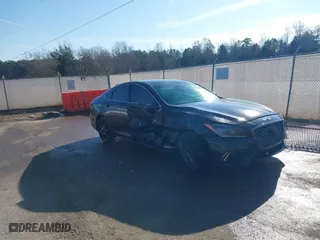 2019 Genesis G80 3.3T Sport with VIN KMTFN4JB6KU326255, listed as a IAAI auction lot 41154949 with 74,524 mi miles. Bid and sale history available at carsss.com. Image 1.