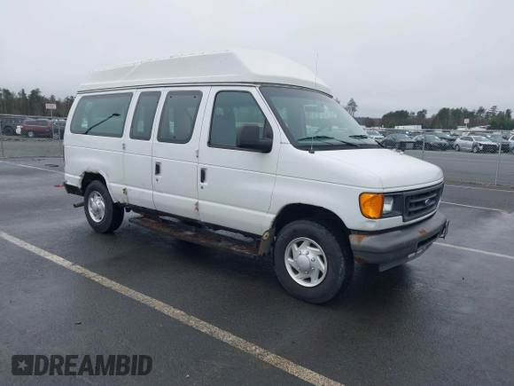 2005 Ford Econoline Cargo with VIN 1FTNE24W25HA14010, listed as a IAAI auction lot 41947382 with Not provided miles and . Bid and sale history available at DreamBid. Image 1.
