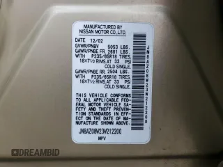 2003 Nissan Murano SE z VIN JN8AZ08W23W212200, wystawiony jako Copart lot #55386665 z przebiegiem 205 047 mil mil oraz Szkoda całkowita • Salvage title. Historia ofert i sprzedaży dostępna na DreamBid. Obrazek 13.