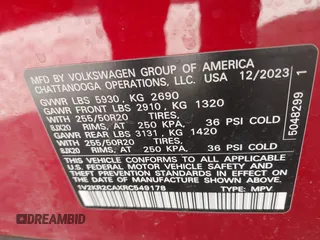 2024 Volkswagen Atlas SE z VIN 1V2KR2CAXRC549178, wystawiony jako IAAI lot #41814027 z przebiegiem 11 552 mil mil oraz . Historia ofert i sprzedaży dostępna na DreamBid. Obrazek 9.