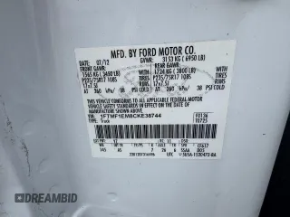 2012 Ford F-150 XL с VIN 1FTMF1EM8CKE38744, выставлен на аукционе Copart как лот 54274445 с пробегом 154 744 миль миль и Чистый • Clean title. История ставок и продаж доступна на DreamBid. Изображение 10.