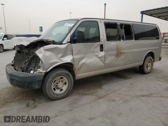 2008 Chevrolet Express Passenger with VIN 1GAHG39KX81194703, listed as a Copart auction lot 48727715 with 116,074 mi miles and Salvage title. Bid and sale history available at DreamBid. Image 1.