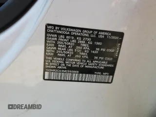 2021 Volkswagen Atlas SE z VIN 1V2HR2CA3MC550966, wystawiony jako Copart lot #44736935 z przebiegiem 91 152 mil mil oraz Szkoda całkowita • Salvage title. Historia ofert i sprzedaży dostępna na DreamBid. Obrazek 14.