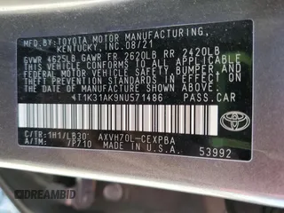 2022 Toyota Camry Hybrid XSE z VIN 4T1K31AK9NU571486, wystawiony jako Copart lot #53205645 z przebiegiem 85 519 mil mil oraz Szkoda całkowita • Salvage title. Historia ofert i sprzedaży dostępna na DreamBid. Obrazek 10.