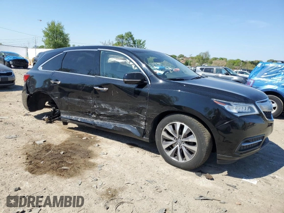 2016 Acura MDX Technology z VIN 5FRYD4H41GB041706, wystawiony jako Copart lot #54180245 z przebiegiem 92 309 mil mil oraz Szkoda całkowita • Salvage title. Historia ofert i sprzedaży dostępna na DreamBid. Obrazek 4.