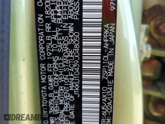 2009 Scion xD with VIN JTKKU10439J048050, listed as a Copart auction lot 57972925 with 104,405 mi miles and Salvage title. Bid and sale history available at DreamBid. Image 13.
