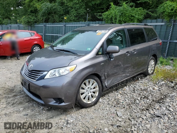 2016 Toyota Sienna LE with VIN 5TDJK3DC3GS134674, listed as a Copart auction lot 67357104 with 105,079 mi miles and Salvage Title. Bid and sale history available at carsss.com. Image 1.
