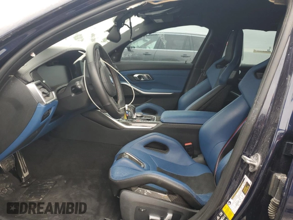 2022 BMW M3 Competition xDrive with VIN WBS43AY00NFM14007, listed as a Copart auction lot 62390405 with 20,668 mi miles and Salvage title. Bid and sale history available at DreamBid. Image 7.