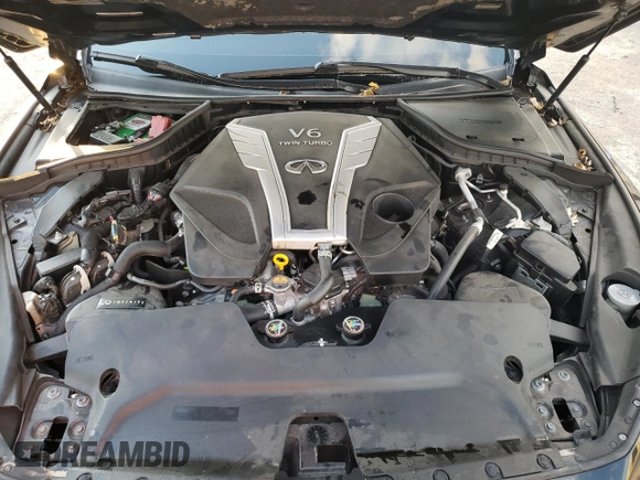 2017 Infiniti Q50 Red Sport 400 with VIN JN1FV7AR5HM870383, listed as a Copart auction lot 80452434 with 63,315 mi miles and Salvage Title. Bid and sale history available at carsss.com. Image 11.