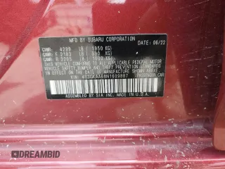 2022 Subaru Impreza with VIN 4S3GKAA68N1609887, listed as a Copart auction lot 54672485 with 72,241 mi miles and Salvage title. Bid and sale history available at DreamBid. Image 12.