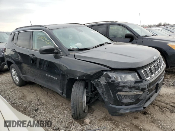 2021 Jeep Compass Sport with VIN 3C4NJDAB8MT554681, listed as a Copart auction lot 50680095 with 19,750 mi miles and Salvage title. Bid and sale history available at DreamBid. Image 4.