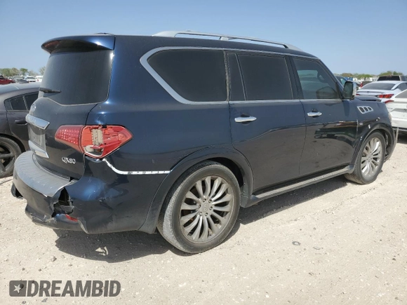 2016 Infiniti QX80 with VIN JN8AZ2NF8G9611892, listed as a Copart auction lot 50199605 with 174,437 mi miles and Clean title. Bid and sale history available at DreamBid. Image 3.