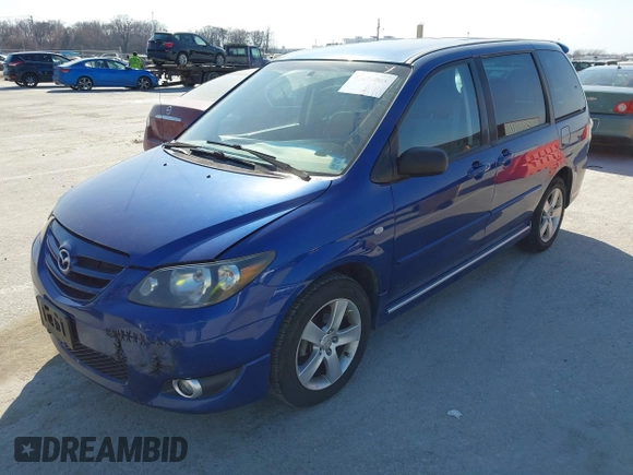 2005 Mazda MPV LX with VIN JM3LW28J450540647, listed as a IAAI auction lot 41674005 with 195,761 mi miles. Bid and sale history available at carsss.com. Image 2.