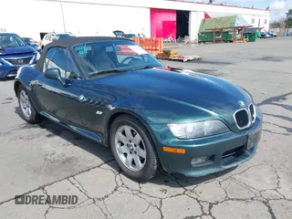 2000 BMW Z3 2.5L with VIN WBACH934XYLF89755, listed as a IAAI auction lot 41957754 with 59,727 mi miles. Bid and sale history available at carsss.com. Image 1.