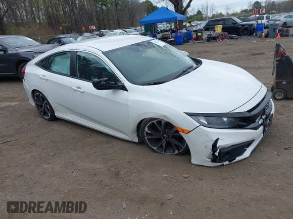 2019 Honda Civic Sedan Sport with VIN 2HGFC2F87KH592488, listed as a IAAI auction lot 42077168 with 44,431 mi miles. Bid and sale history available at carsss.com. Image 1.