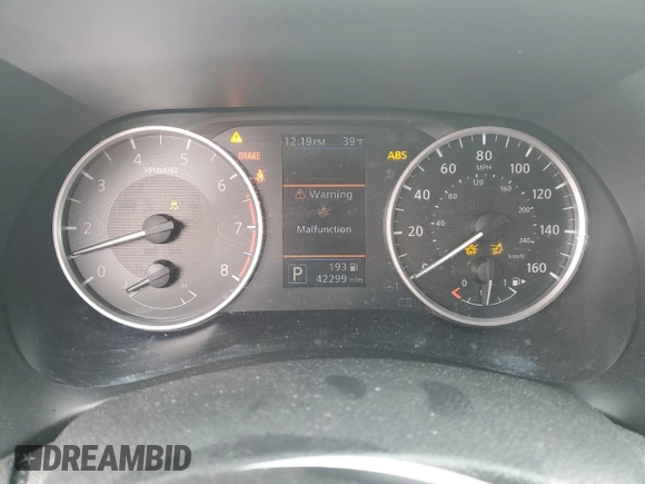2022 Nissan Sentra S with VIN 3N1AB8BV4NY227830, listed as a Copart auction lot 47628615 with 42,299 mi miles and Salvage Title. Bid and sale history available at carsss.com. Image 9.