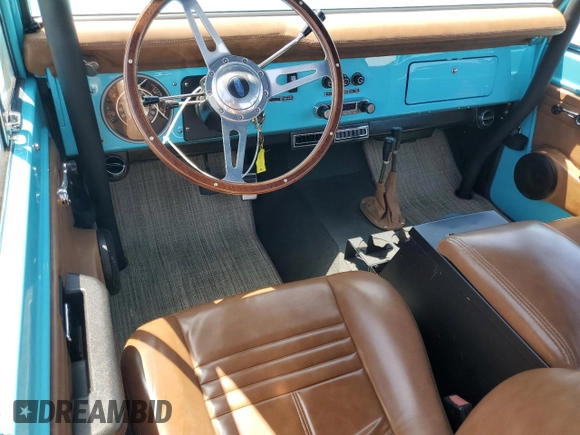 1969 Ford Bronco with VIN U15GLE92472, listed as a Copart auction lot 55164735 with 1,521 mi miles and Salvage title. Bid and sale history available at DreamBid. Image 8.