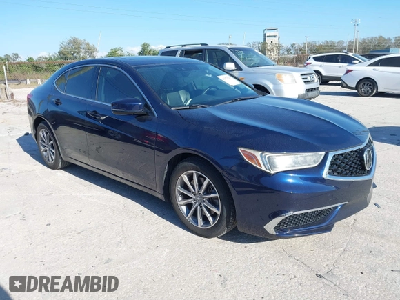 2018 Acura TLX w/Technology Pkg with VIN 19UUB1F59JA003755, listed as a IAAI auction lot 41579263 with 73,161 mi miles. Bid and sale history available at carsss.com. Image 1.