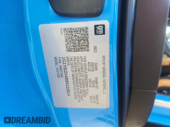 2021 Chevrolet Corvette 2LT z VIN 1G1YB2D48M5122614, wystawiony jako Copart lot #66302235 z przebiegiem 14 736 mil mil oraz Szkoda całkowita • Salvage title. Historia ofert i sprzedaży dostępna na DreamBid. Obrazek 12.
