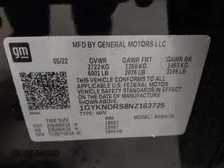 2022 Cadillac XT5 AWD Premium Luxury with VIN 1GYKNDRS8NZ163725, listed as a IAAI auction lot 42295528 with 45,614 mi miles and . Bid and sale history available at DreamBid. Image 9.