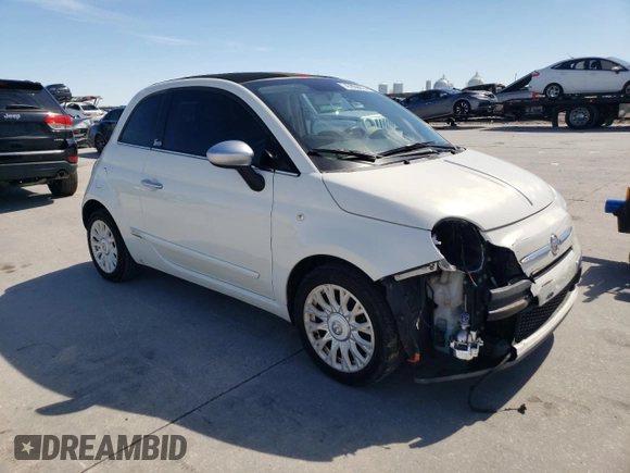 2012 FIAT 500 Gucci with VIN 3C3CFFER4CT271886, listed as a Copart auction lot 47859275 with 104,608 mi miles and Salvage Title. Bid and sale history available at carsss.com. Image 4.