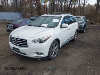 2014 Infiniti QX60 Hybrid with VIN 5N1CL0MM8EC512463, listed as a IAAI auction lot 41875223 with 100,053 mi miles and . Bid and sale history available at DreamBid. Image 2.
