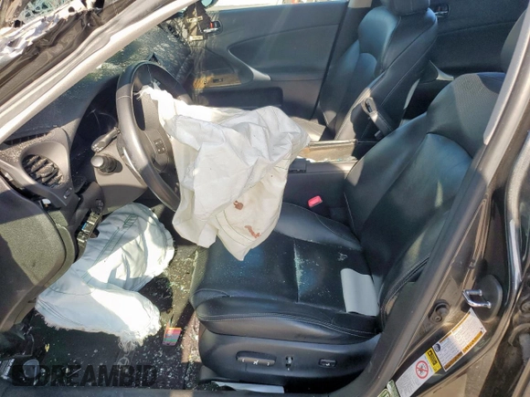 2010 Lexus IS 250 with VIN JTHBF5C21A2095741, listed as a Copart auction lot 58393055 with Not provided miles and Salvage title. Bid and sale history available at DreamBid. Image 7.