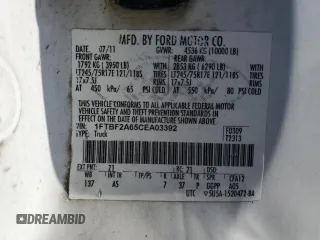 2012 Ford F-250 XL с VIN 1FTBF2A65CEA03392, выставлен на аукционе Copart как лот 61860405 с пробегом 375 072 миль миль и Чистый • Clean title. История ставок и продаж доступна на DreamBid. Изображение 12.