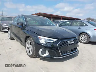 2023 Audi A3 Premium with VIN WAUAUDGY2PA111694, listed as a IAAI auction lot 41778285 with 35,359 mi miles. Bid and sale history available at carsss.com. Image 1.