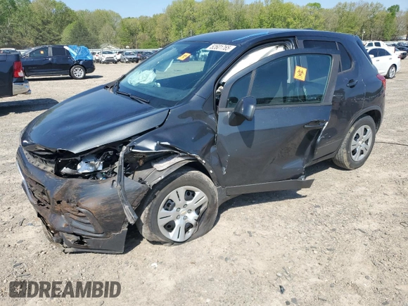 2019 Chevrolet Trax LS with VIN 3GNCJKSB1KL169509, listed as a Copart auction lot 52601765 with 99,114 mi miles and Salvage Title. Bid and sale history available at carsss.com. Image 1.