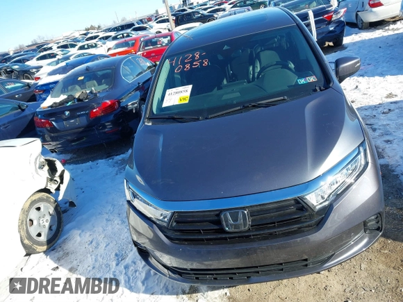2023 Honda Odyssey Touring with VIN 5FNRL6H80PB005769, listed as a IAAI auction lot 41280858 with 7,041 mi miles and . Bid and sale history available at DreamBid. Image 12.