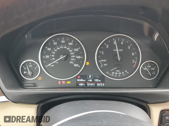2015 BMW 3 Series 328i with VIN WBA3C1C55FK120405, listed as a Copart auction lot 54374035 with 121,411 mi miles and Salvage title. Bid and sale history available at DreamBid. Image 9.