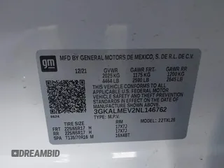 2022 GMC Terrain SLE with VIN 3GKALMEV2NL146762, listed as a IAAI auction lot 41991834 with 68,209 mi miles. Bid and sale history available at carsss.com. Image 9.