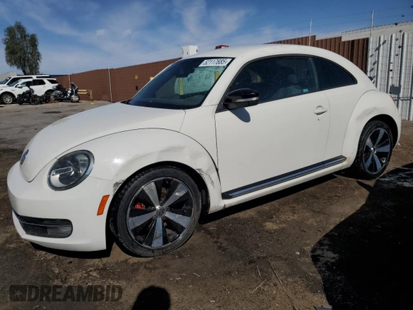 2012 Volkswagen Beetle 2.0T Turbo w/Sun/Snd/Nav PZEV with VIN 3VWVA7AT4CM654695, listed as a Copart auction lot 52117685 with 107,203 mi miles and Clean Title. Bid and sale history available at carsss.com. Image 1.