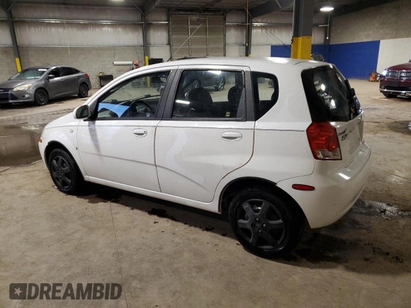 2007 Chevrolet Aveo LS with VIN KL1TD66677B778088, listed as a Copart auction lot 62846275 with Not provided miles and Salvage title. Bid and sale history available at DreamBid. Image 2.