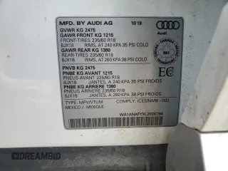 2020 Audi Q5 Premium with VIN WA1ANAFYXL2026794, listed as a Copart auction lot 44834995 with 66,010 mi miles and Salvage title. Bid and sale history available at DreamBid. Image 13.