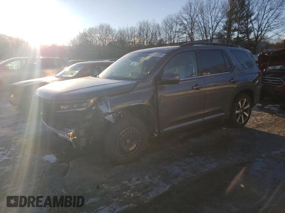 2023 Honda Pilot Elite with VIN 5FNYG1H85PB021288, listed as a Copart auction lot 43632365 with 19,736 mi miles and Salvage Title. Bid and sale history available at carsss.com. Image 1.