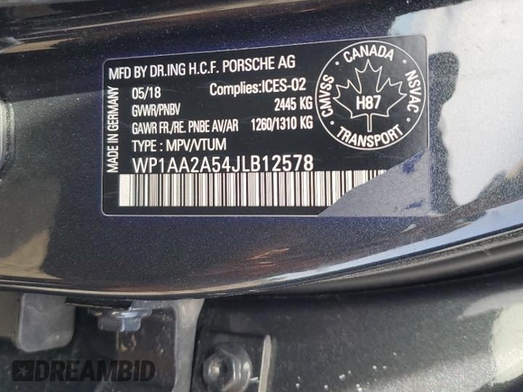 2018 Porsche Macan with VIN WP1AA2A54JLB12578, listed as a Copart auction lot 60217104 with 20,663 mi miles and Salvage title. Bid and sale history available at DreamBid. Image 14.