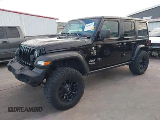 2019 Jeep Wrangler Unlimited Sport S with VIN 1C4HJXDN6KW686480, listed as a IAAI auction lot 41300842 with 67,359 mi miles and . Bid and sale history available at DreamBid. Image 6.