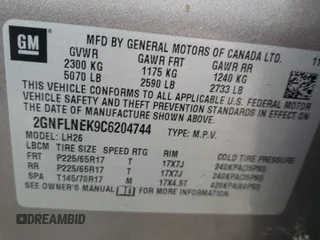2012 Chevrolet Equinox LT w/2LT with VIN 2GNFLNEK9C6204744, listed as a Copart auction lot 43635305 with 154,550 mi miles and Clean Title. Bid and sale history available at carsss.com. Image 13.