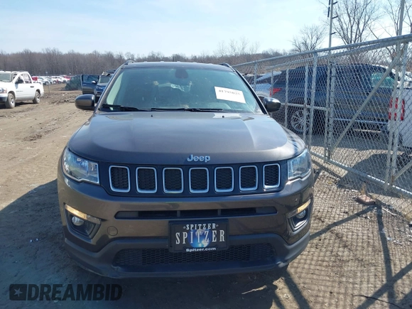 2020 Jeep Compass Latitude with VIN 3C4NJDBB9LT139429, listed as a IAAI auction lot 41795025 with 63,533 mi miles and . Bid and sale history available at carsss.com. Image 12.
